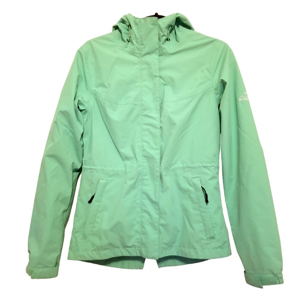 Mckinley Aquamax Elite Aqua Green Hiking Rain Womens Hooded Jacket